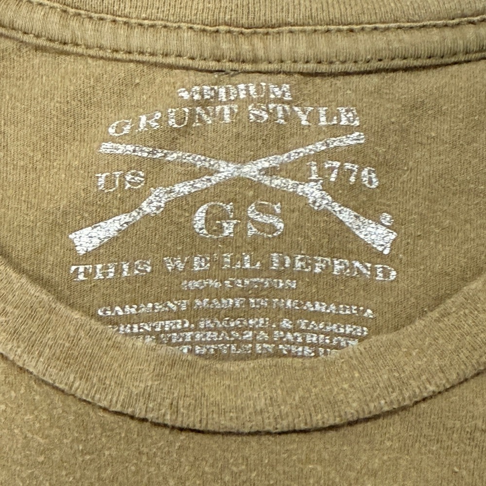 Grunt Style Mens Ace Skull Dragon Medical‎ T Shirt Khaki Size Medium - Picture 6 of 7